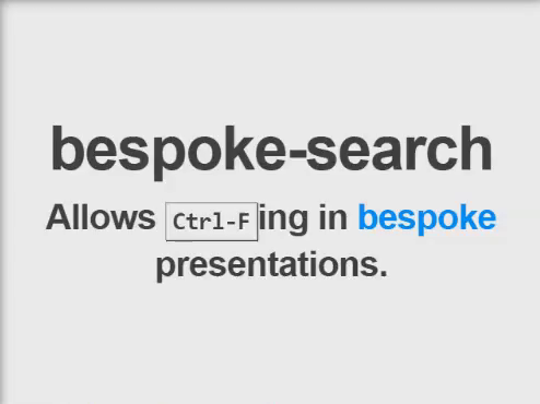 Video showing a demo usage of bespoke-search